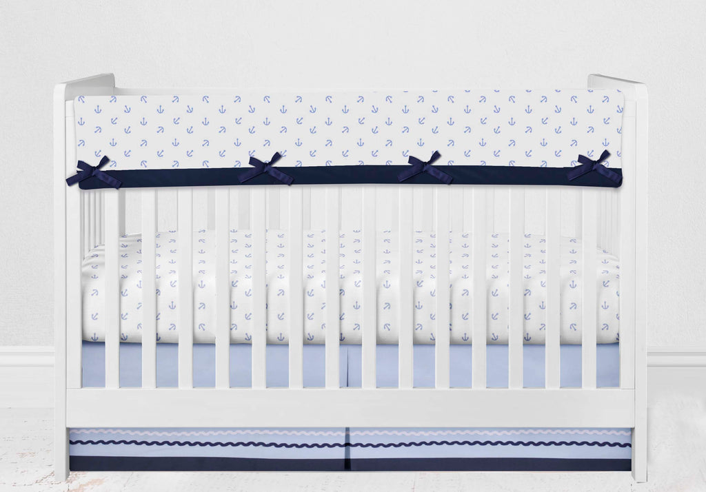 Little Sailor Anchor Blue/Navy Boys Crib Bedding Set - Bacati - Crib Bedding Set - Bacati