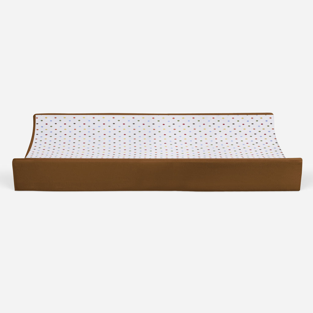 Baby & Me Giraffe Orange/Green/Blue/Red/Brown Neutral Quilted Changing Pad Cover - Bacati - Changing pad cover - Bacati