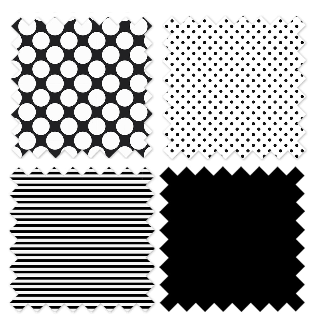 Dots Pin Stripes Black/White Neutral Crib Bedding Set - Bacati - Crib Bedding Set - Bacati