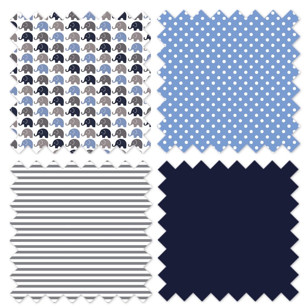 Bacati - Elephants Nursery Storage Items, Blue/Grey - Bacati - Nursery/Kids Storage - Bacati