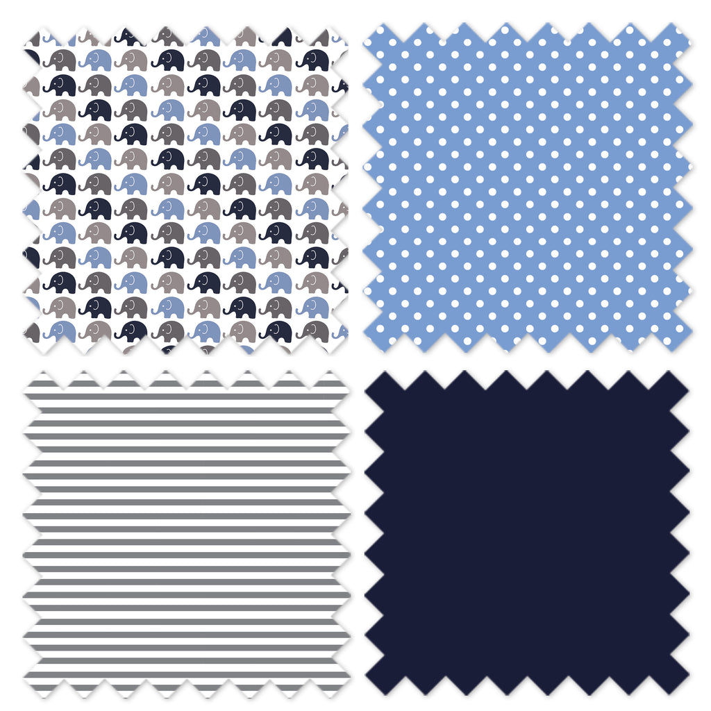 Bacati - Toddlers Daycare/Sleepover Nap Mat with Pillow & Blanket, Elephants Blue/Grey - Bacati - Toddler Napmat - Bacati
