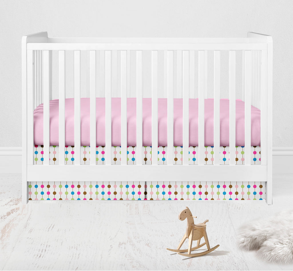 Botanical Floral Birds 4-Piece Crib Bedding Set with Diaper Stacker - Pink/Multi Girls - Bacati - Crib Bedding Set - Bacati