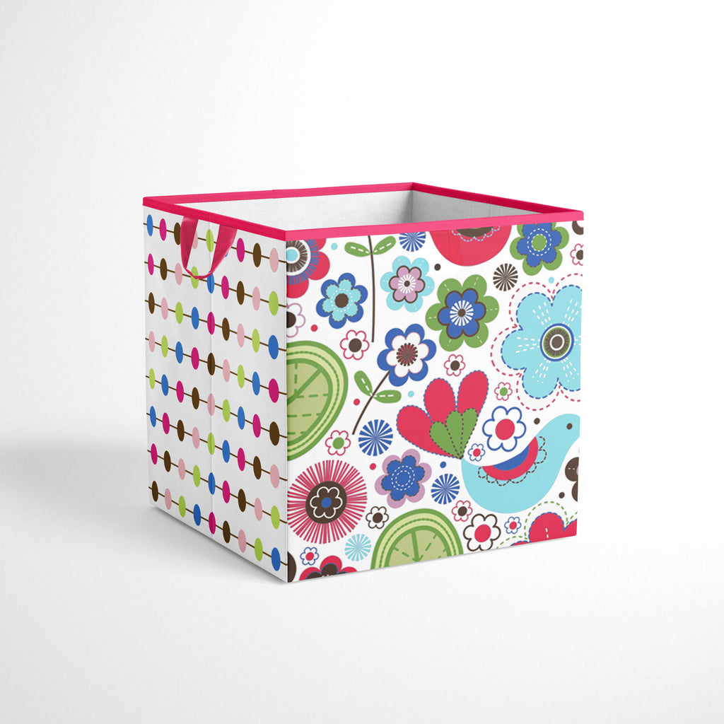 Bacati - Botanical, Girls Nursery Kids Storage. Pink/Aqua/Fuchsia/Green - Bacati - Nursery/Kids Storage - Bacati