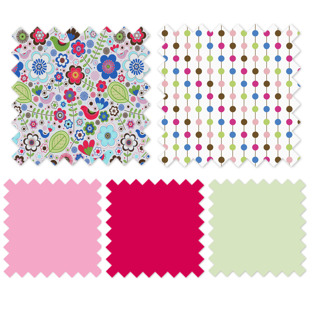 Botanical Pink/Aqua/Fuchsia/Green Girls Quilted Changing Pad Cover - Bacati - Changing pad cover - Bacati
