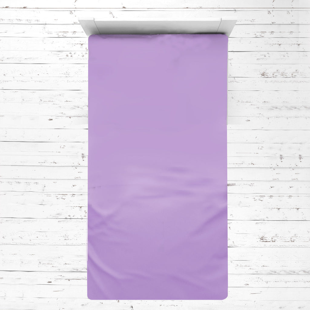Bacati - Girls 4 pc Toddler Bedding/3 pc Sheet Set 100% Cotton Percale, Botanical, Purple/Lilac/Green/Plum - Bacati - 4 pc Toddler Bedding Set - Bacati