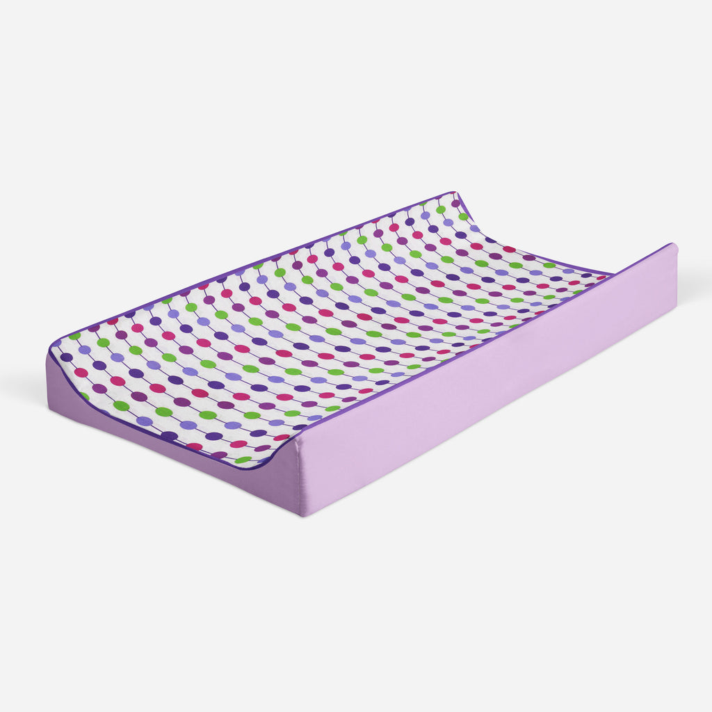 Botanical Purple/Lilac/Green/Plum Girls Quilted Changing Pad Cover - Bacati - Changing pad cover - Bacati
