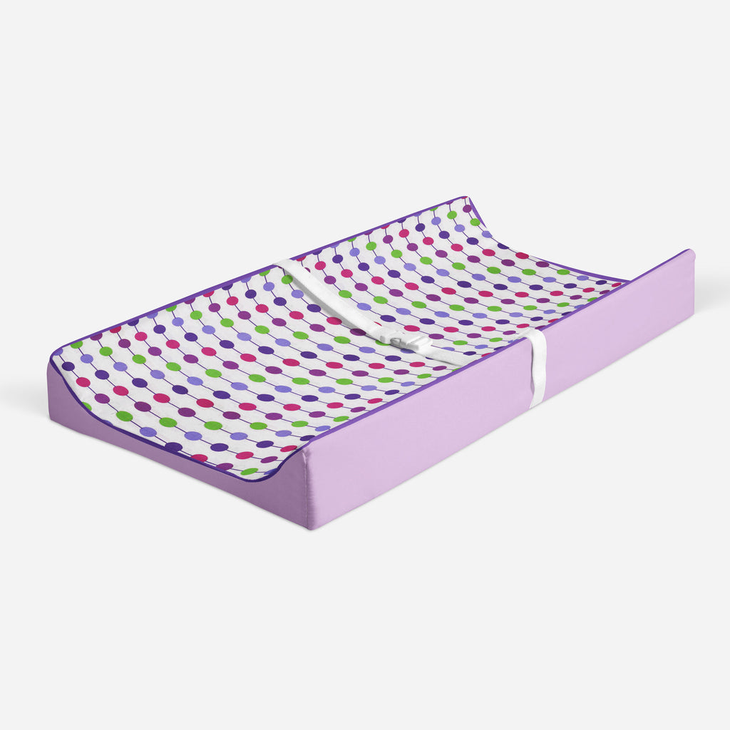Botanical Purple/Lilac/Green/Plum Girls Quilted Changing Pad Cover - Bacati - Changing pad cover - Bacati