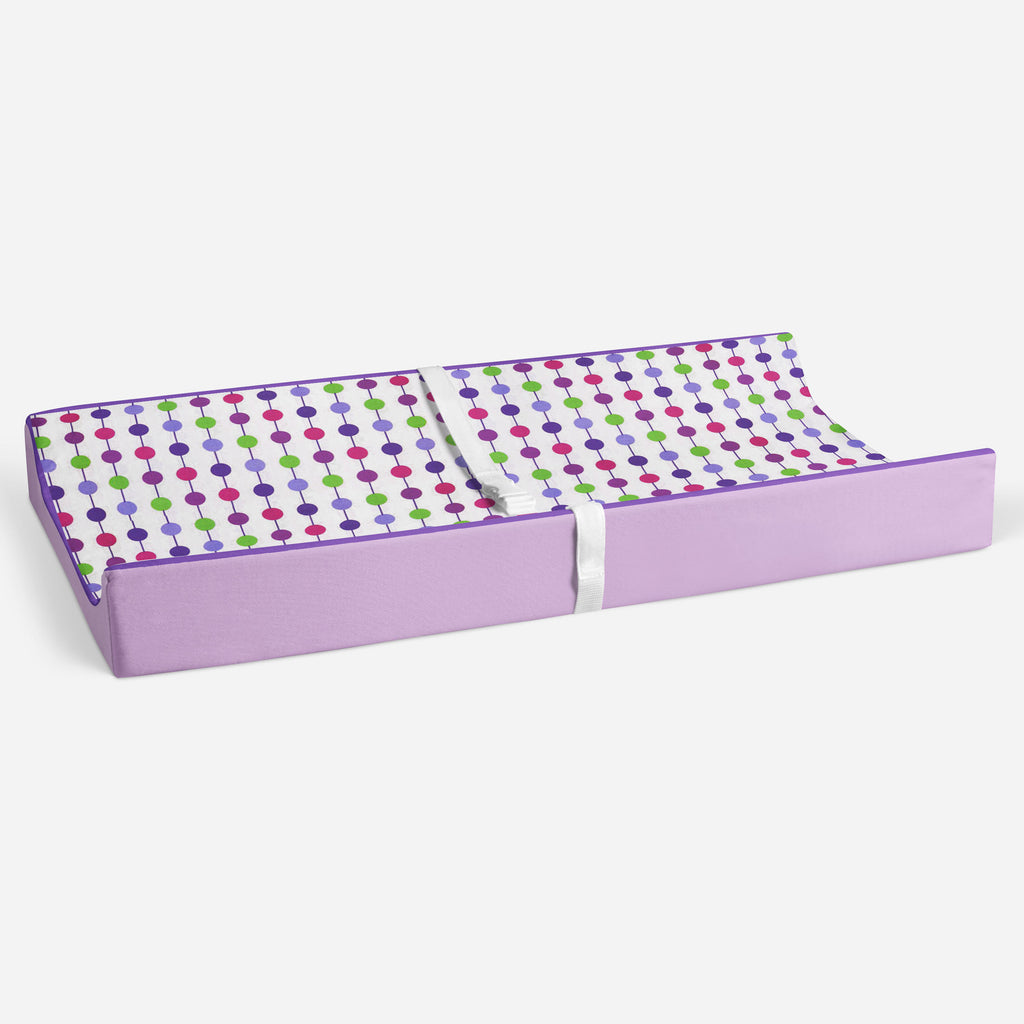 Botanical Purple/Lilac/Green/Plum Girls Quilted Changing Pad Cover - Bacati - Changing pad cover - Bacati