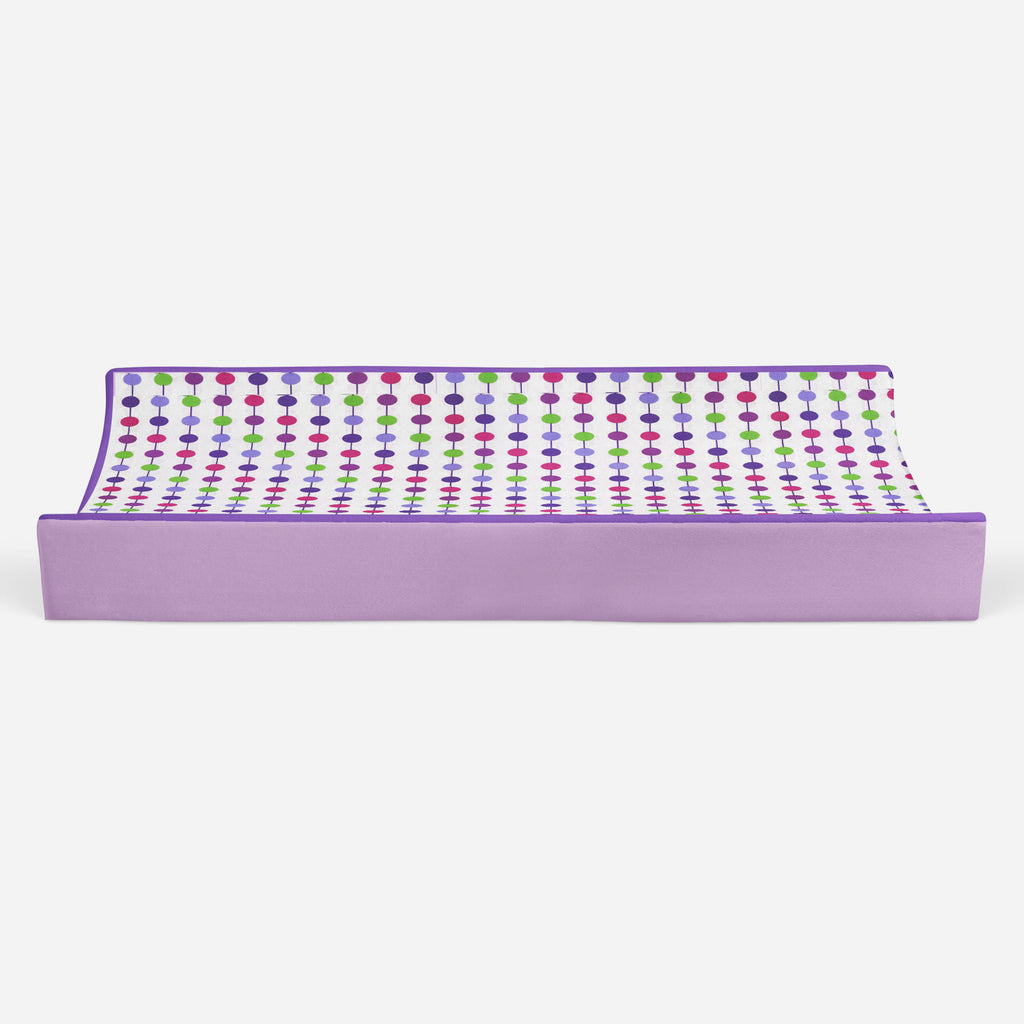 Botanical Purple/Lilac/Green/Plum Girls Quilted Changing Pad Cover - Bacati - Changing pad cover - Bacati