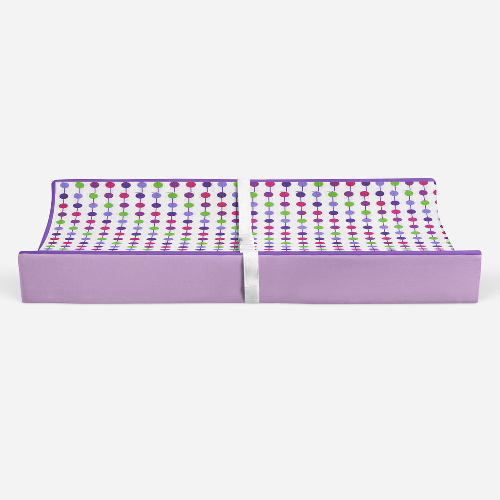 Botanical Purple/Lilac/Green/Plum Girls Quilted Changing Pad Cover - Bacati - Changing pad cover - Bacati