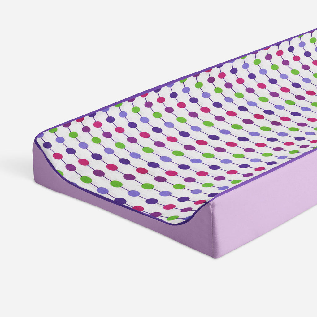 Botanical Purple/Lilac/Green/Plum Girls Quilted Changing Pad Cover - Bacati - Changing pad cover - Bacati