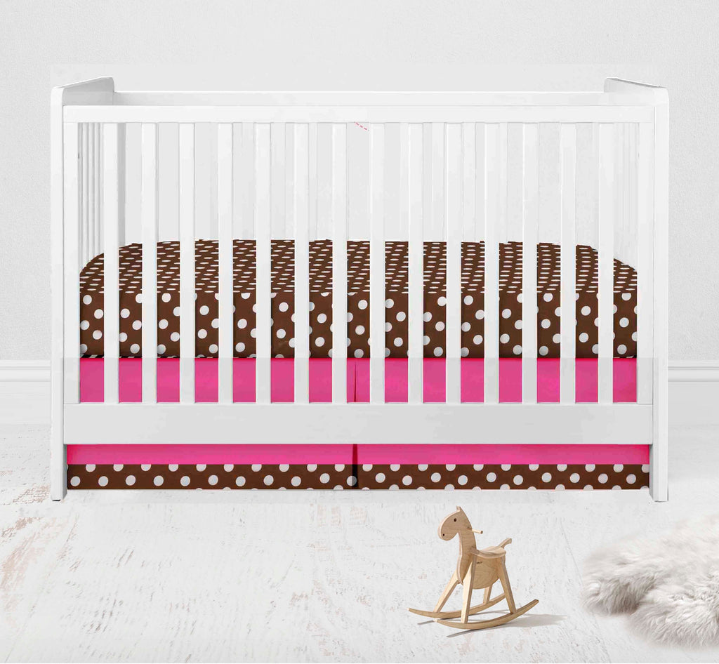 Butterflies Pink/Chocolate Girls Crib Bedding Set - Bacati - Crib Bedding Set - Bacati