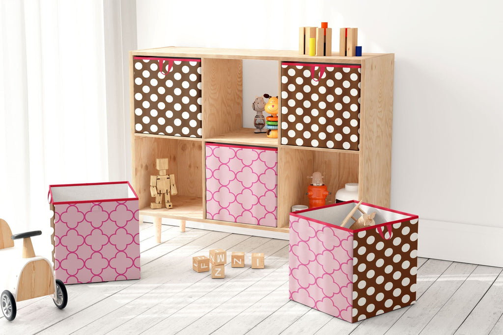Bacati - Butterflies Girls Nursery Kids Storage Items, Pink/Chocolate - Bacati - Nursery/Kids Storage - Bacati