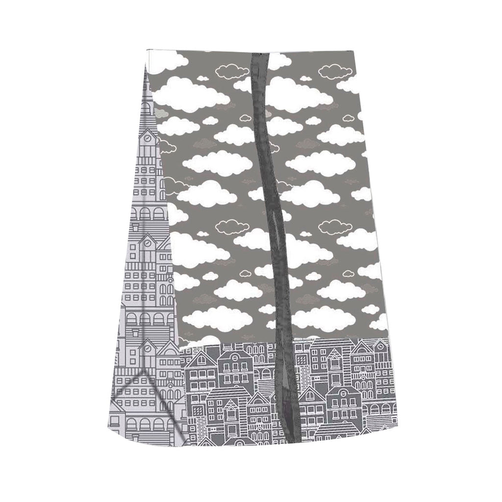 Clouds in the City White/Grey Neutral Crib Bedding Set - Bacati - Crib Bedding Set - Bacati