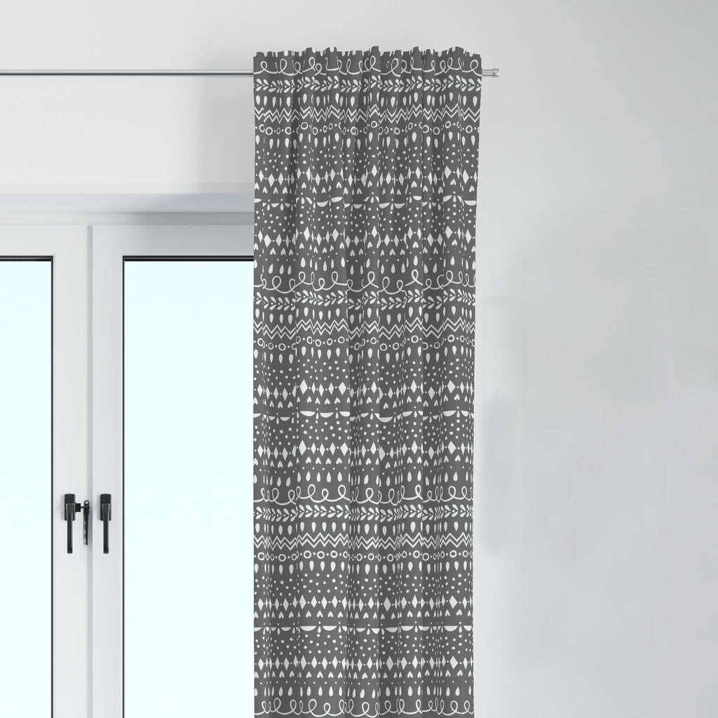 Bacati - Owls in the Woods Beige/Grey Window Curtain Panel/Valance - Bacati - Window Treatments - Bacati