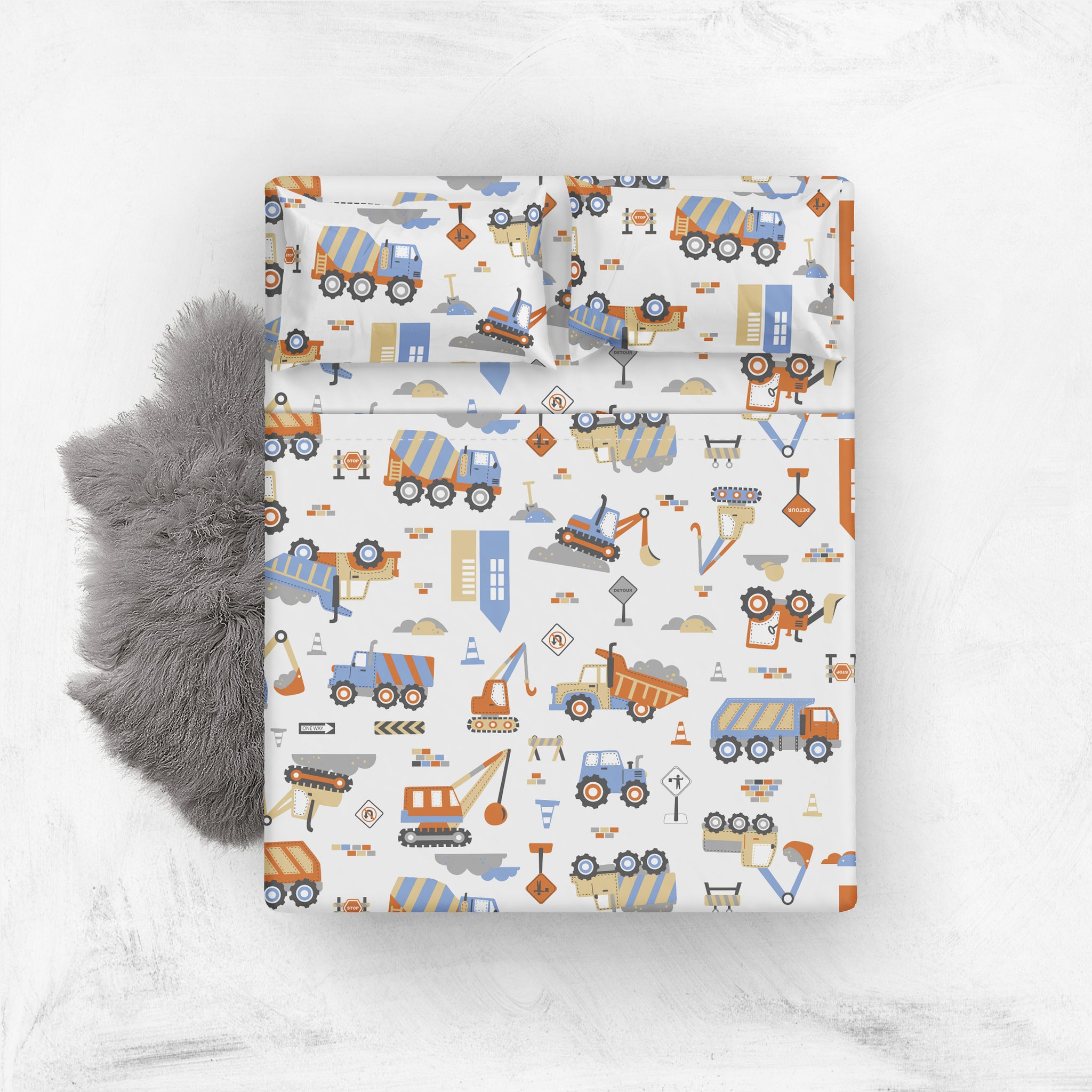 Boys construction sheets deals