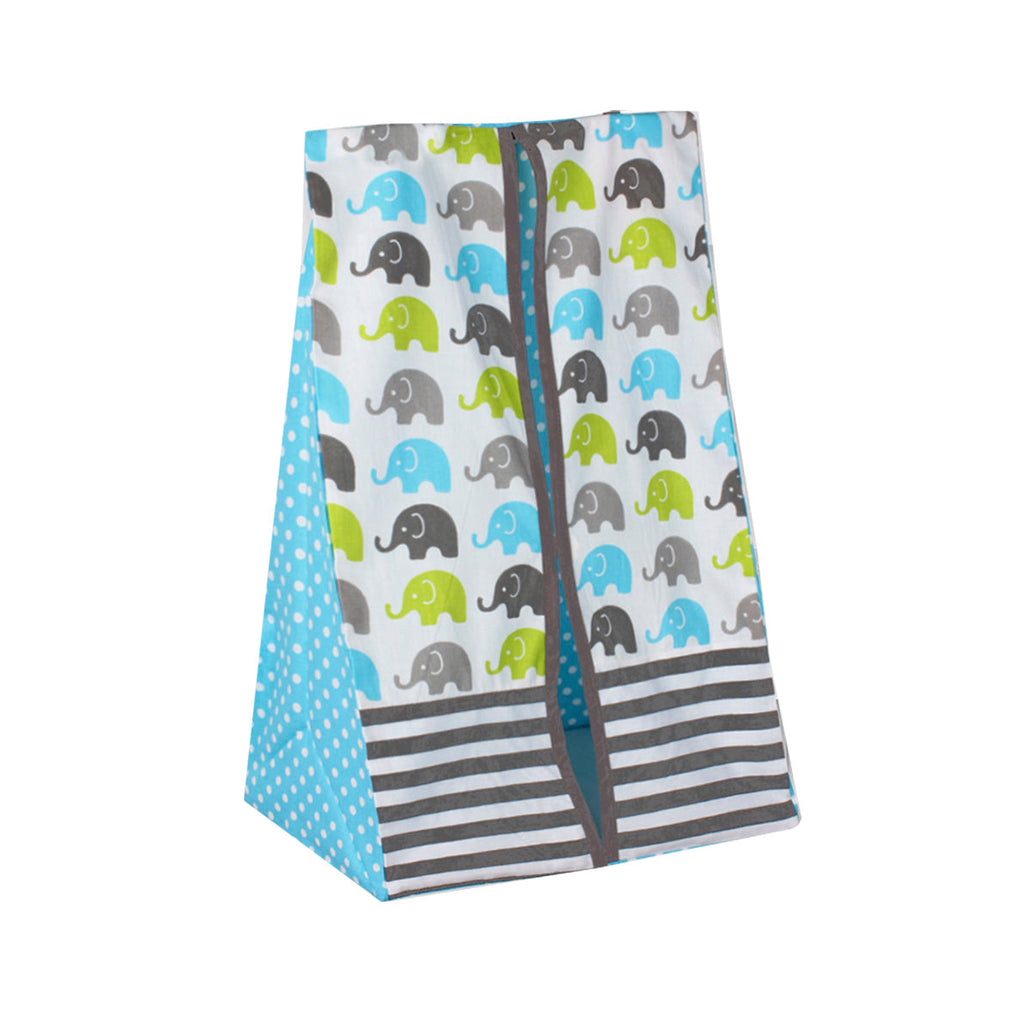 Elephants Aqua/Lime/Grey Neutral Crib Bedding Set - Bacati - Crib Bedding Set - Bacati