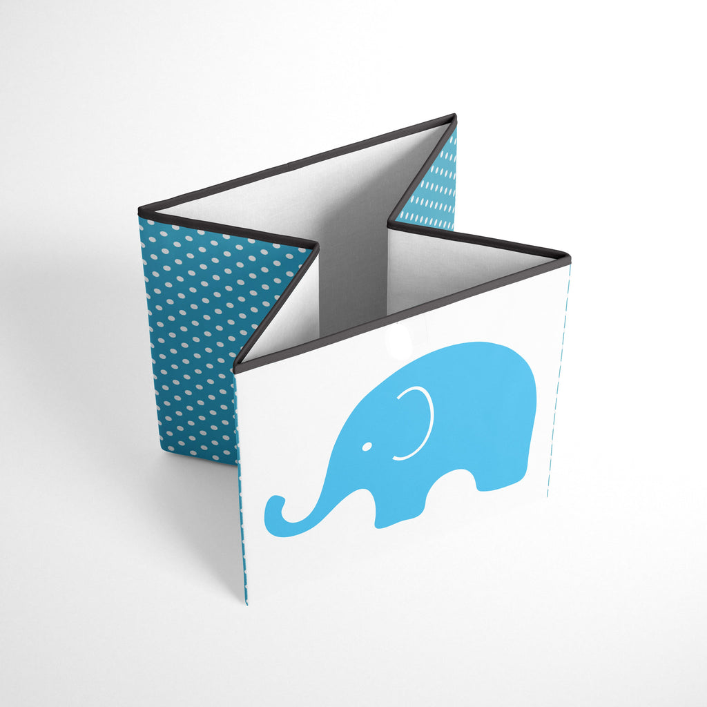 Bacati - Elephants Nursery Storage Items, Aqua/Lime/Grey - Bacati - Nursery/Kids Storage - Bacati
