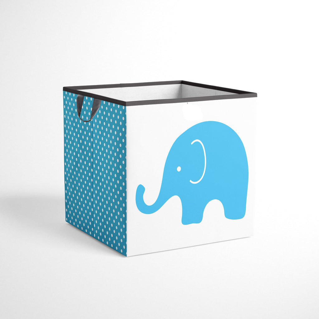 Bacati - Elephants Nursery Storage Items, Aqua/Lime/Grey - Bacati - Nursery/Kids Storage - Bacati