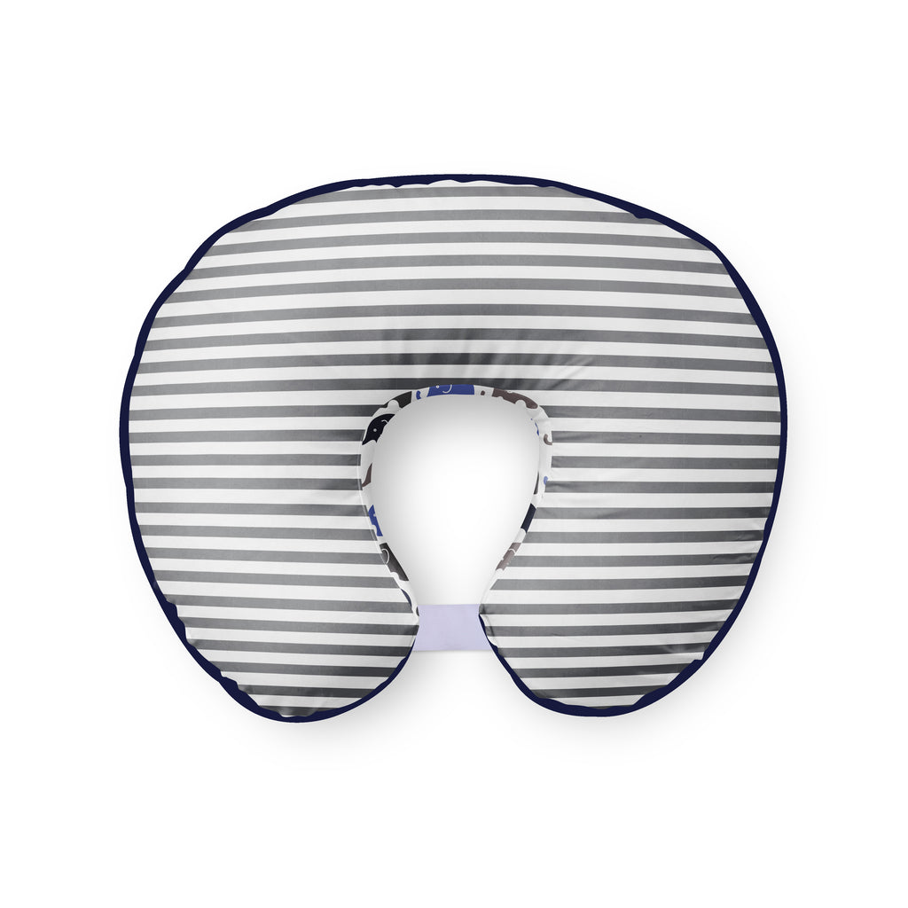 3 pc Nursing/Feeding Pillow Set Elephants Blue/Grey - Bacati - Nursing Pillow - Bacati