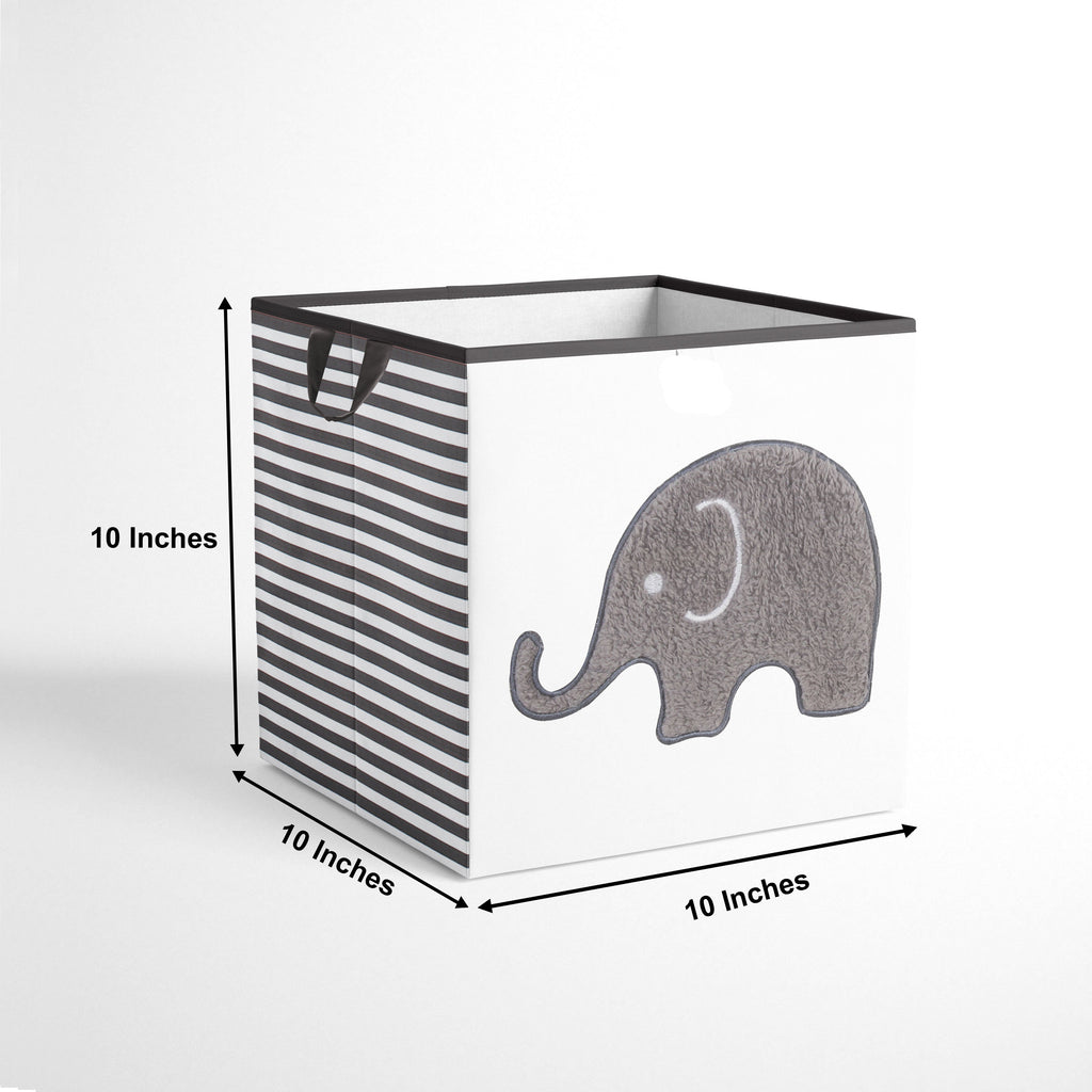 Bacati - Elephants Nursery Storage Items, White/Grey - Bacati - Nursery/Kids Storage - Bacati