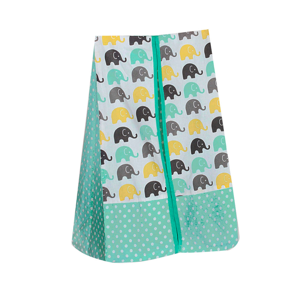 Elephants Mint/Yellow/Grey Neutral Crib Bedding Set - Bacati - Crib Bedding Set - Bacati