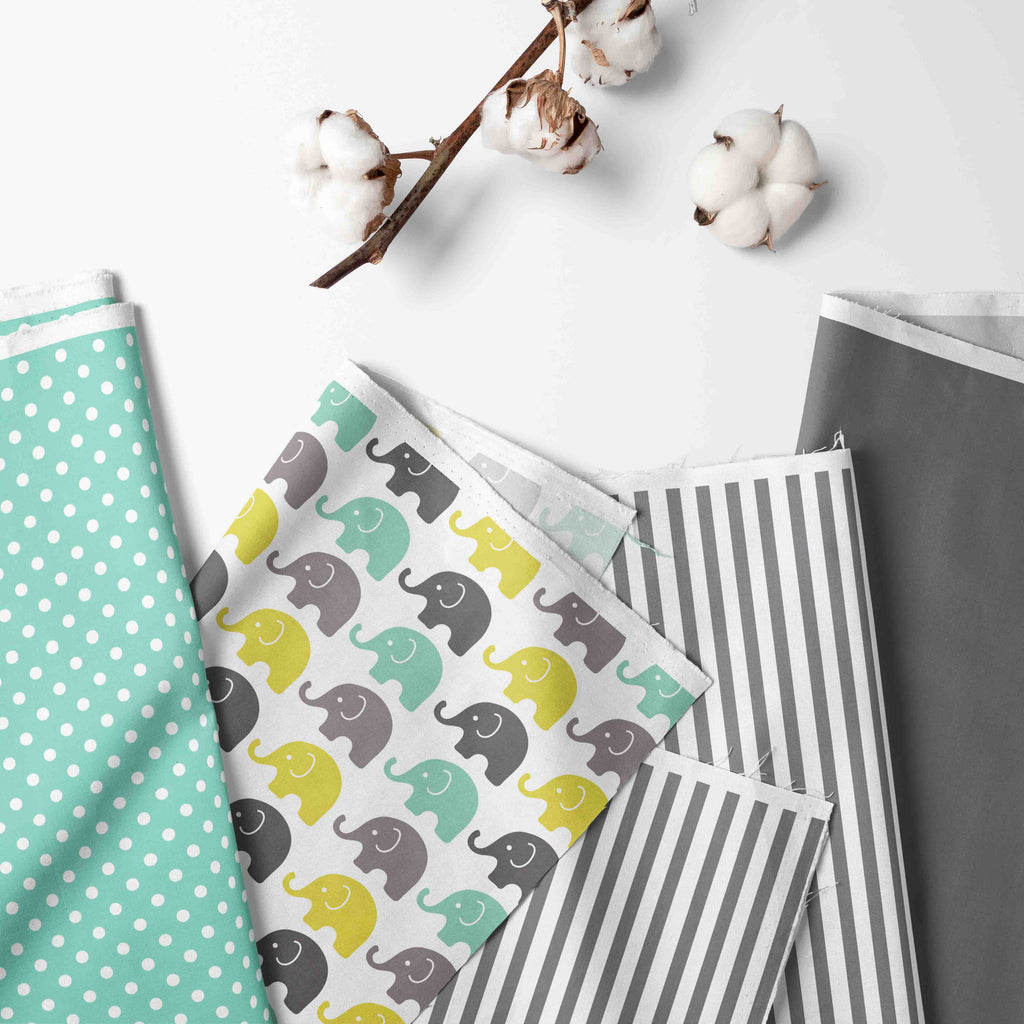Bacati - Playmat/Baby Activity Gym with Mat, Elephants Mint/Yellow/Grey - Bacati - Baby Activity Gym with Mat - Bacati