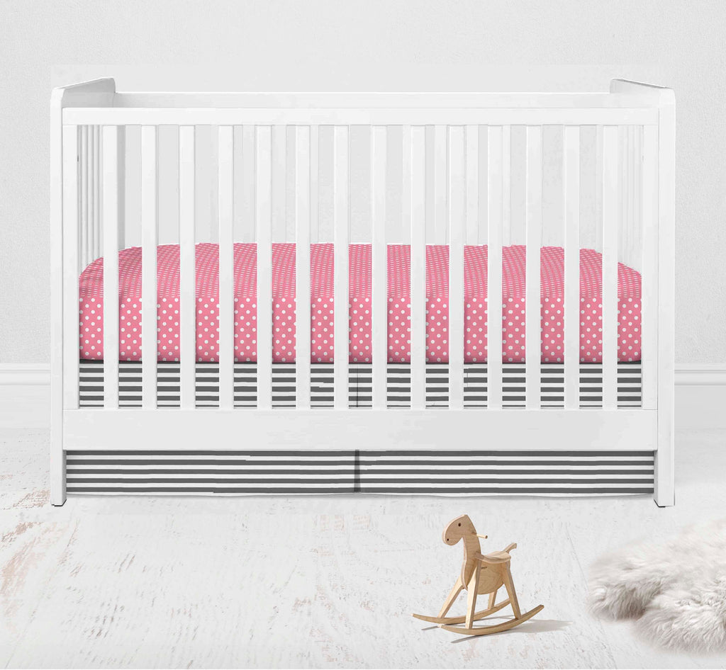 Elephants Pink/Grey Girls Crib Bedding Set - Bacati - Crib Bedding Set - Bacati