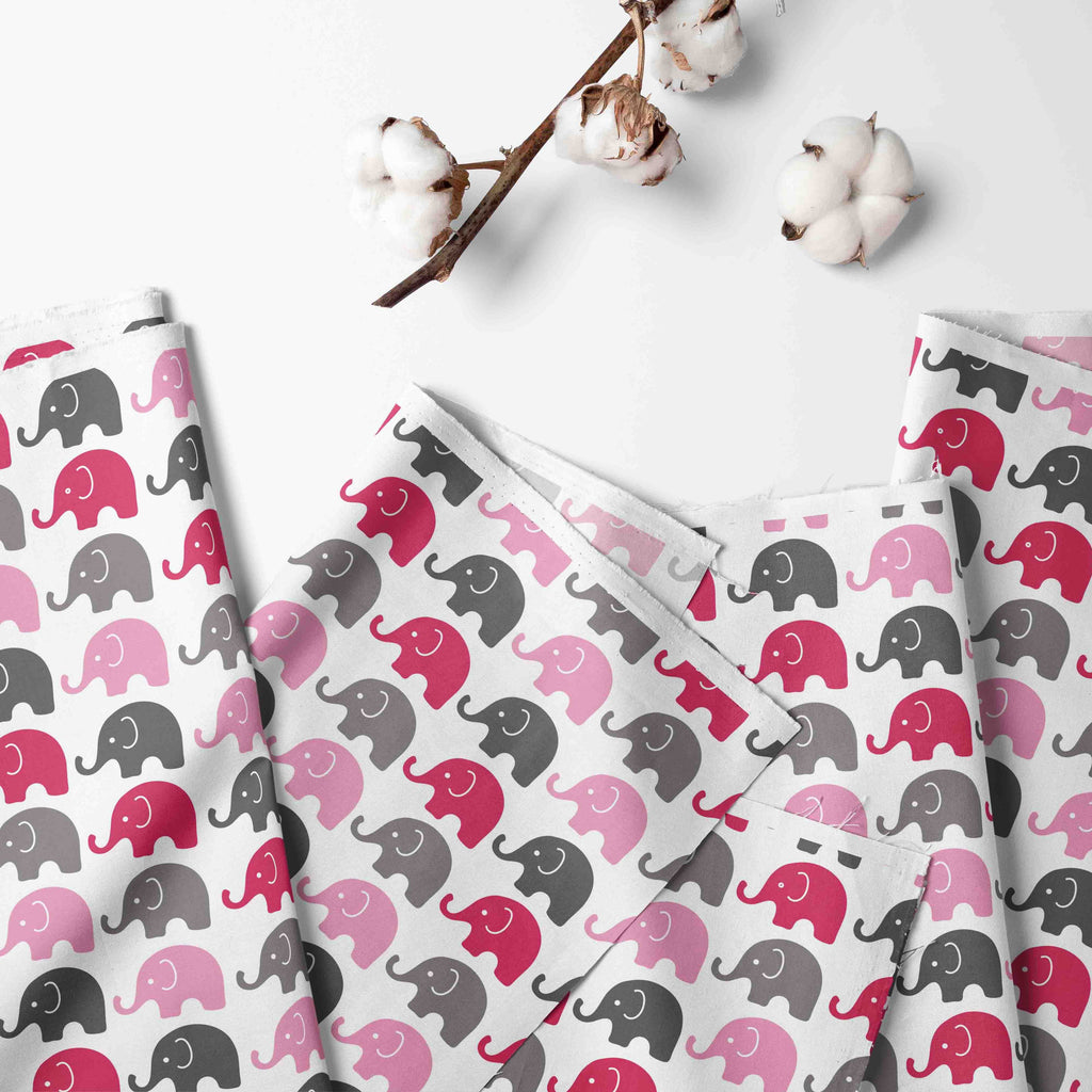 Bacati - Elephants Nursery Storage Items, Pink/Grey - Bacati - Nursery/Kids Storage - Bacati