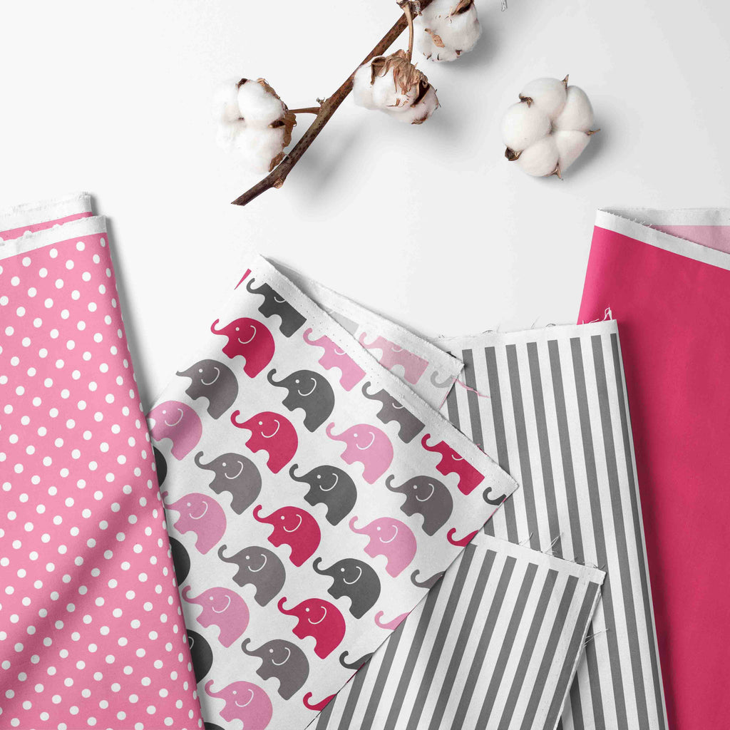 Bacati - Decorative Pillow, Elephants Pink/Grey - Bacati - Dec Pillow or Rocker Dec Pillow - Bacati