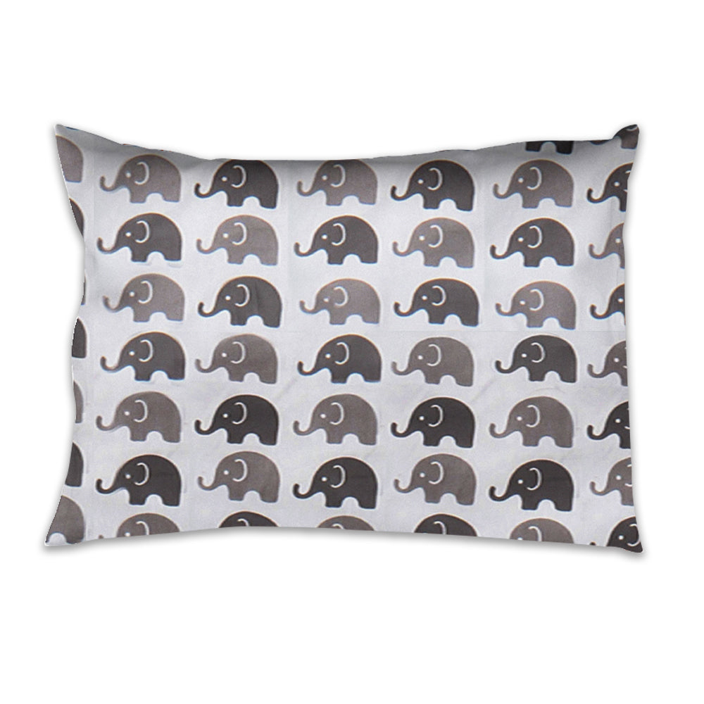 Bacati - Toddler Bedding/Sheet Set 100% Cotton Percale, Elephants White/Grey - Bacati - 4 pc Toddler Bedding Set - Bacati