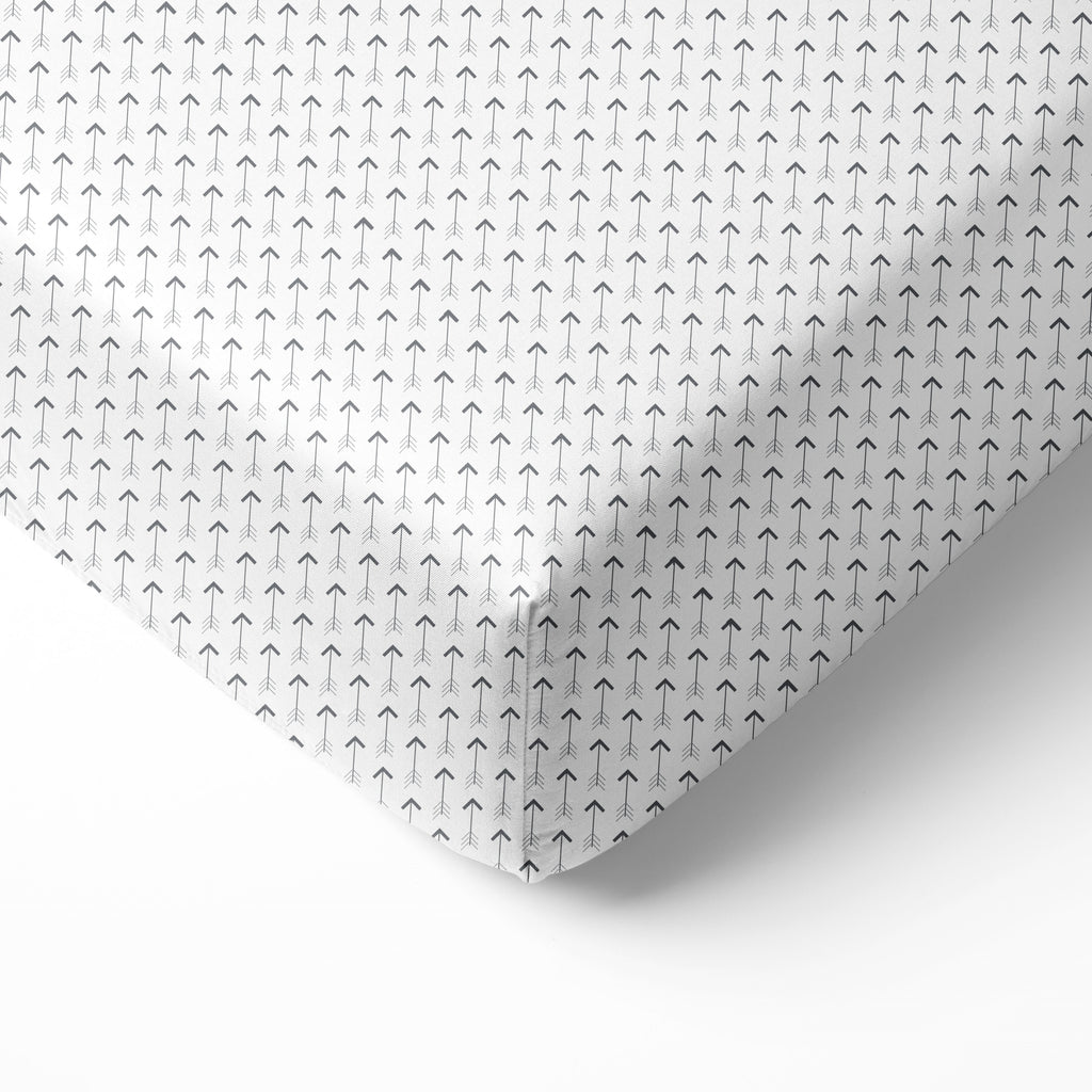 Crib or Toddler Bed Fitted Sheet 100% Cotton Percale, Playful Fox Orange/Grey - Bacati - Crib/Toddler Fitted Sheet - Bacati