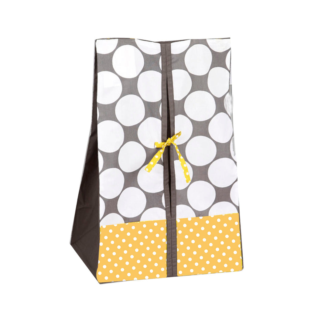 Dots Pin Stripes Grey/Yellow Neutral Crib Bedding Set - Bacati - Crib Bedding Set - Bacati