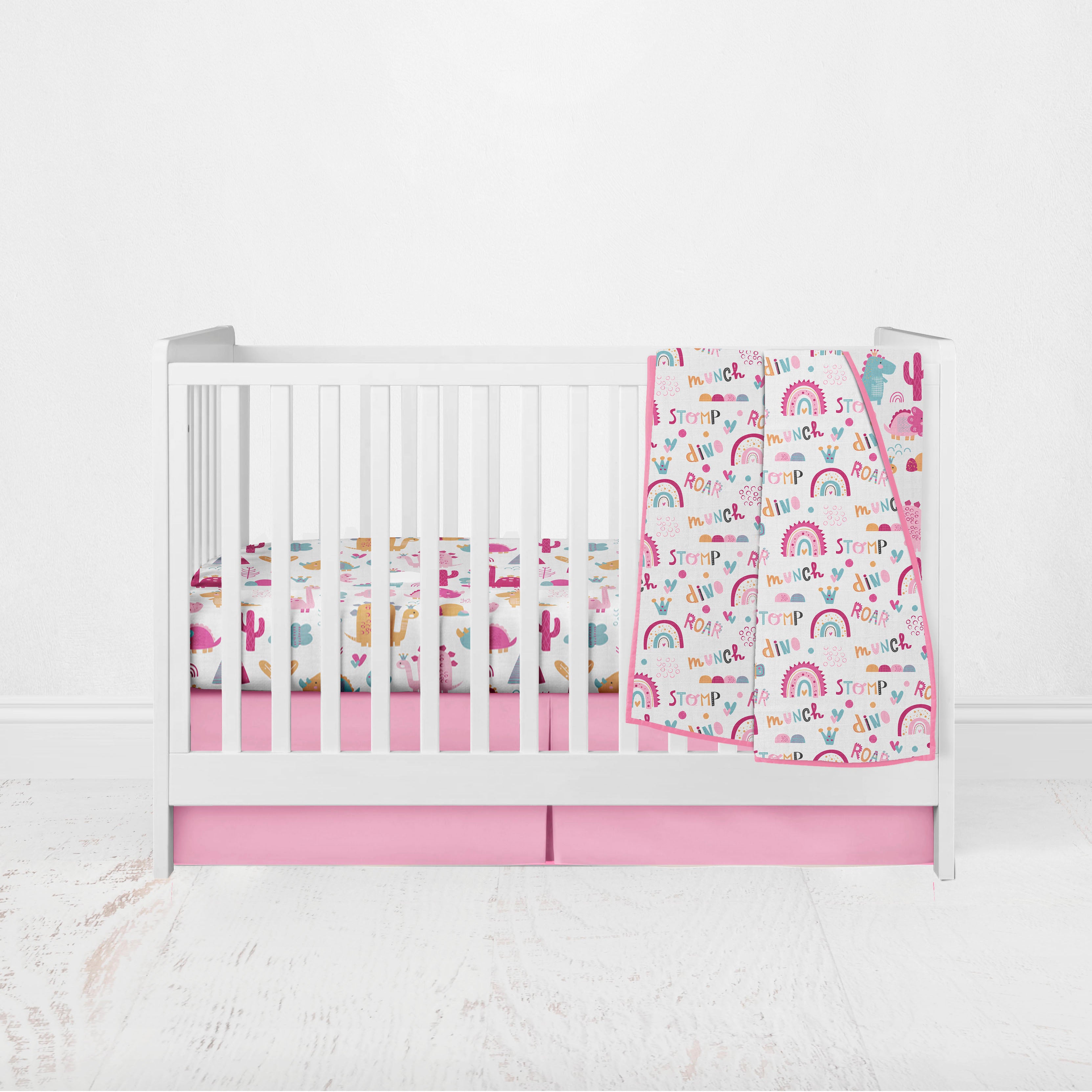 Pink and aqua deals crib bedding