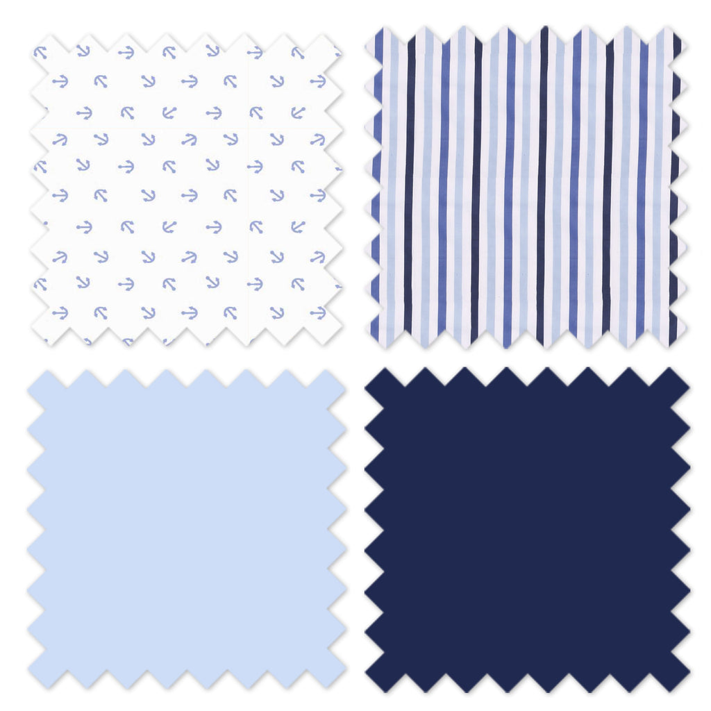 Little Sailor Anchor Blue/Navy Boys Crib Bedding Set - Bacati - Crib Bedding Set - Bacati