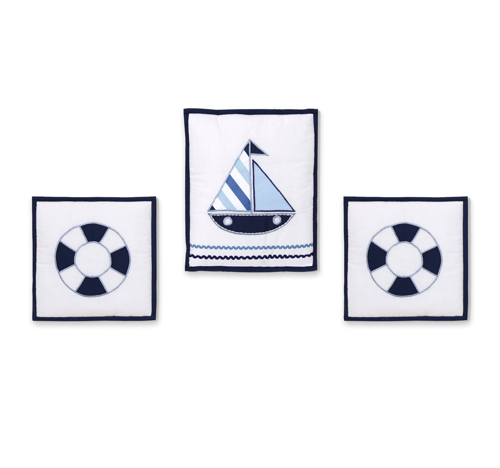 Little Sailor Anchor Blue/Navy Boys Crib Bedding Set - Bacati - Crib Bedding Set - Bacati