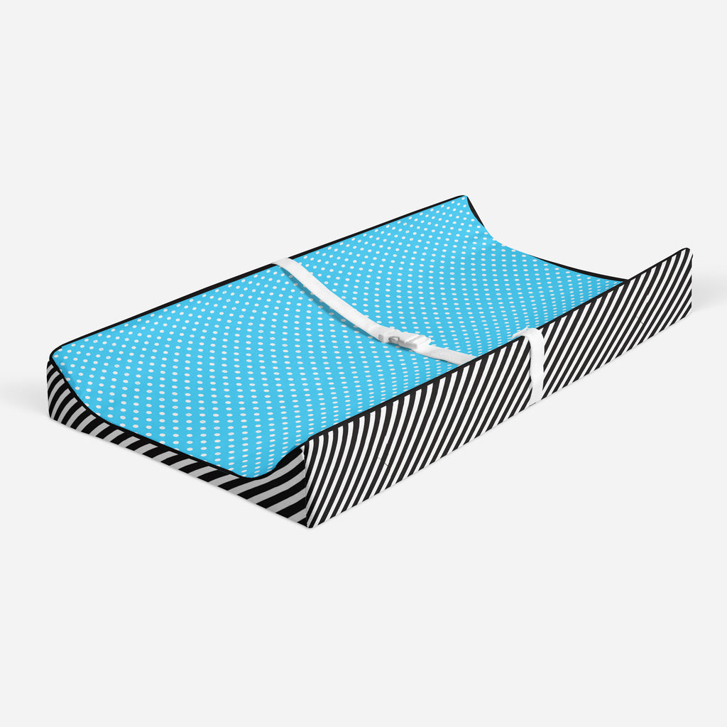 Love Aztec Black/Aqua Neutral Quilted Changing Pad Cover - Bacati - Changing pad cover - Bacati