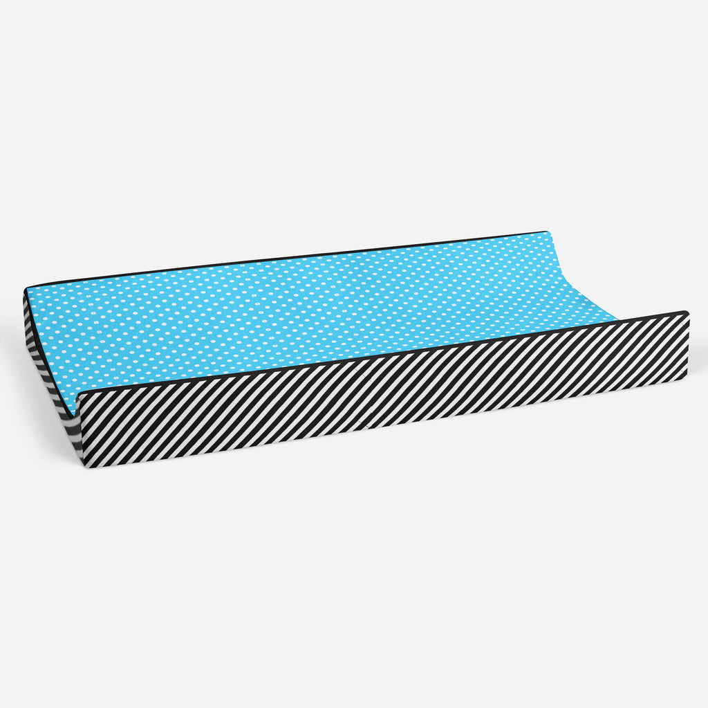 Love Aztec Black/Aqua Neutral Quilted Changing Pad Cover - Bacati - Changing pad cover - Bacati