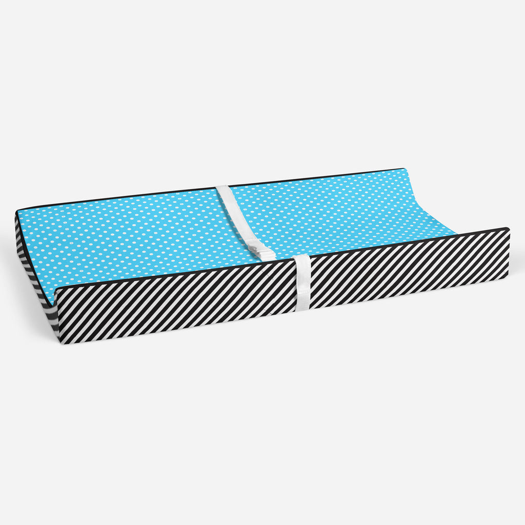 Love Aztec Black/Aqua Neutral Quilted Changing Pad Cover - Bacati - Changing pad cover - Bacati