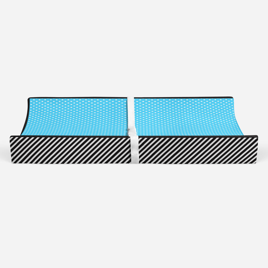 Love Aztec Black/Aqua Neutral Quilted Changing Pad Cover - Bacati - Changing pad cover - Bacati