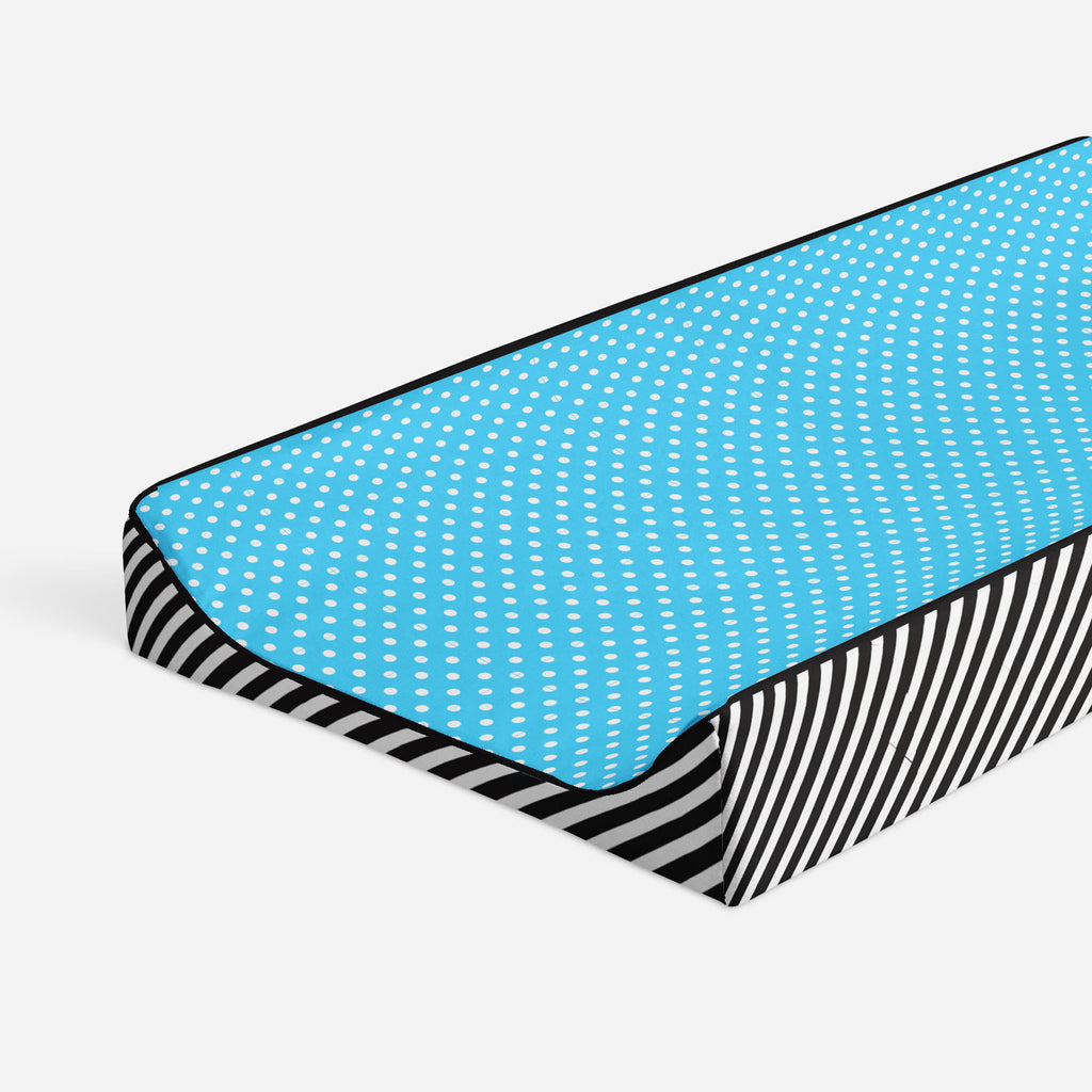 Love Aztec Black/Aqua Neutral Quilted Changing Pad Cover - Bacati - Changing pad cover - Bacati