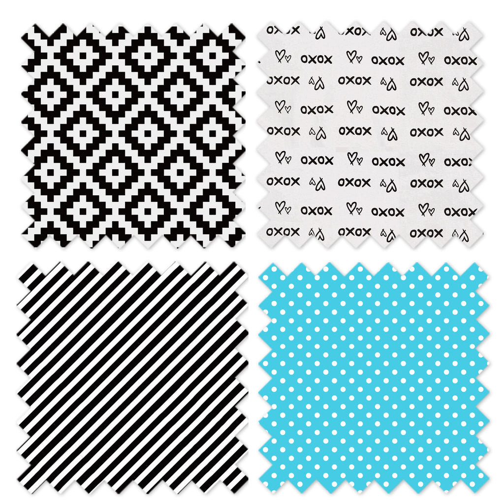 Love Aztec Black/Aqua Neutral Crib Bedding Set - Bacati - Crib Bedding Set - Bacati