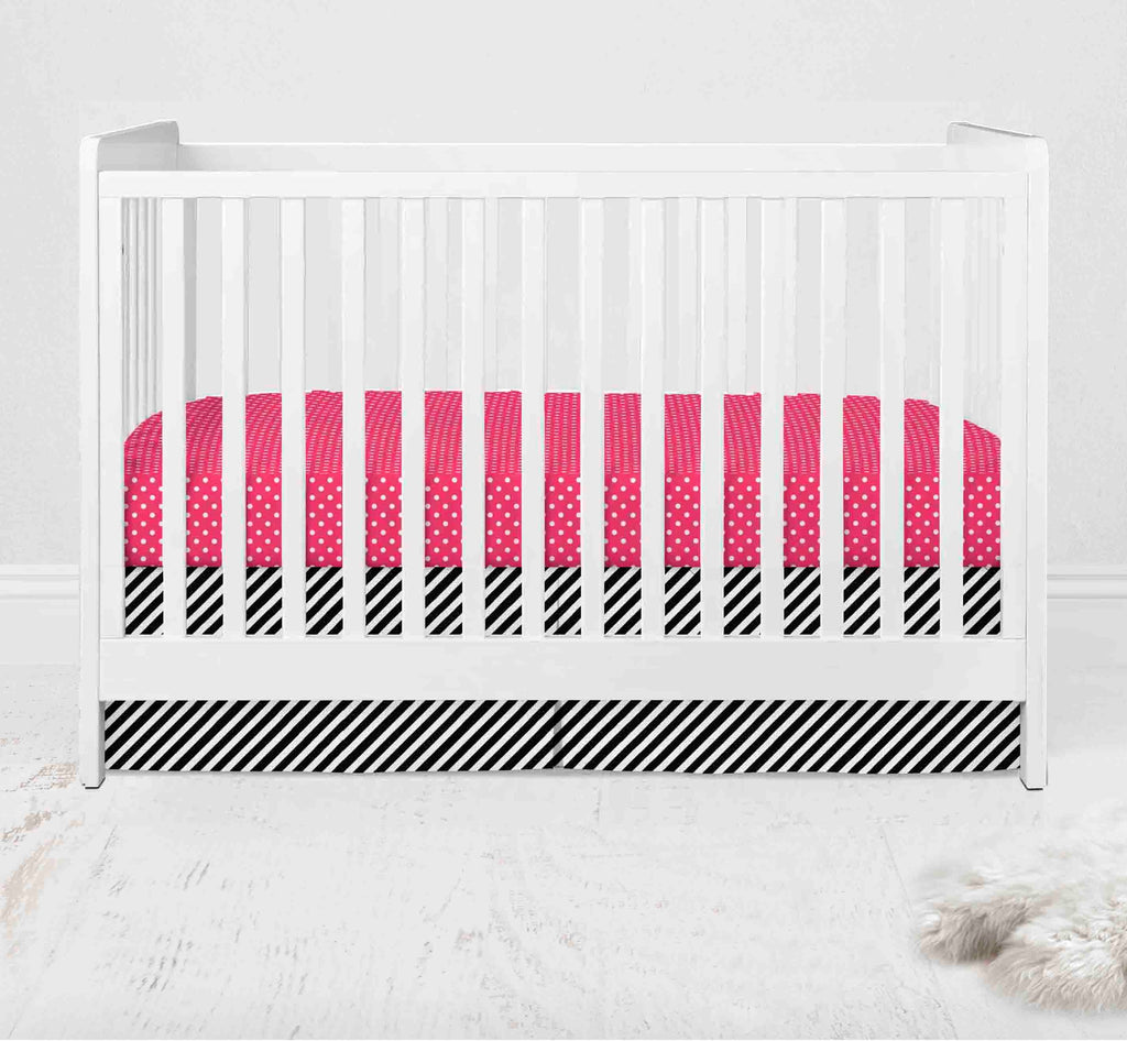 Love Aztec Black/Fuchsia Girls Crib Bedding Set - Bacati - Crib Bedding Set - Bacati