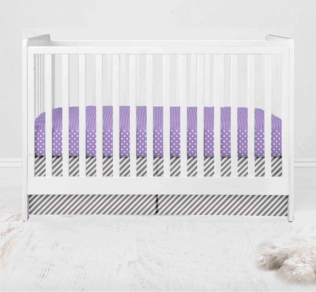 Love Aztec Grey/Purple Girls Crib Bedding Set - Bacati - Crib Bedding Set - Bacati