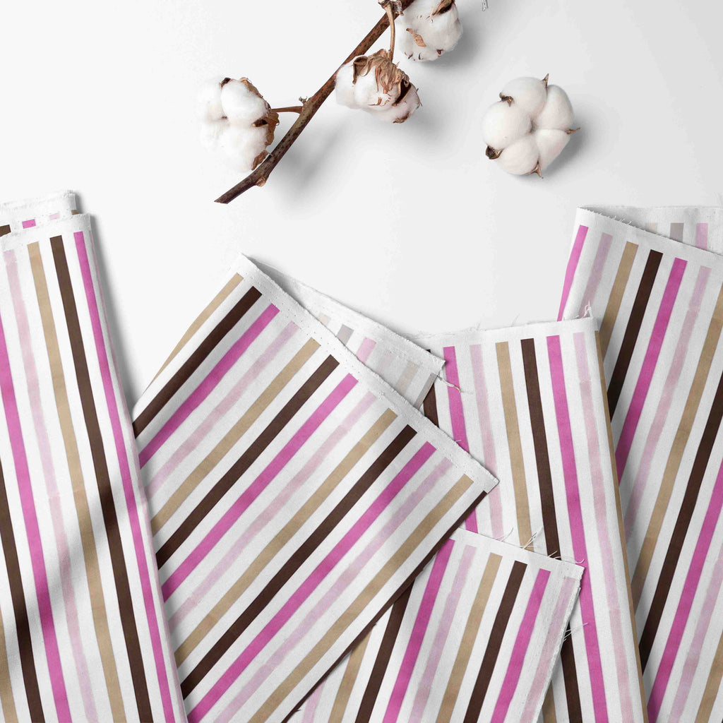 Bacati - Mod Dots/Stripes Pink/Fuchsia/Beige/Brown Girls Quilted Changing Pad Cover - Bacati - Changing pad cover - Bacati