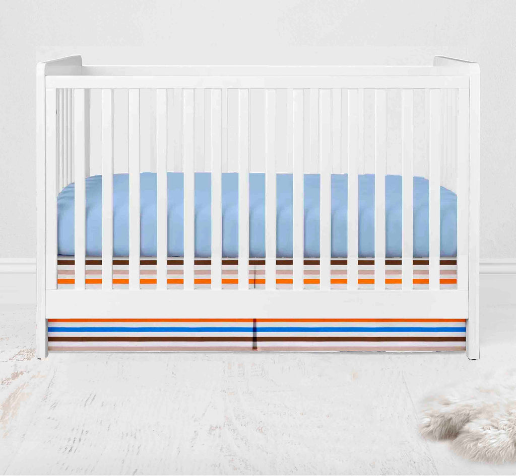 Mod Sports Blue/Orange/Chocolate Boys Crib Bedding Set - Bacati - Crib Bedding Set - Bacati