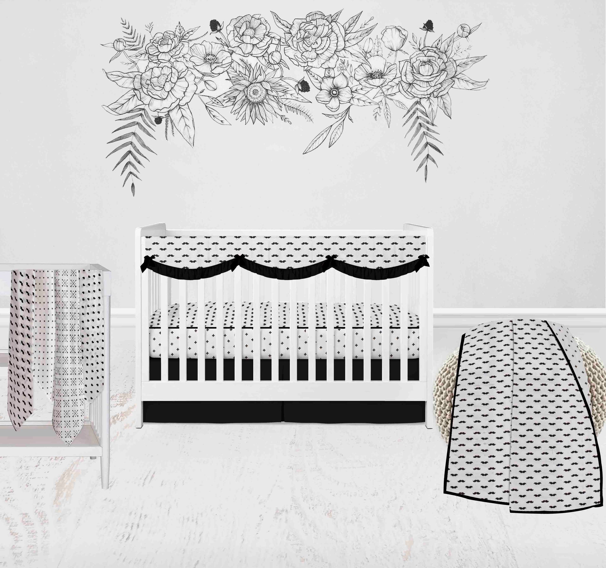 Black and gold crib bedding deals