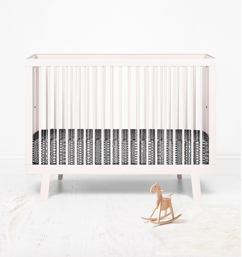 Crib or Toddler Bed Fitted Sheet 100% Cotton Percale, Owls in the Woods Beige/Grey - Bacati - Crib/Toddler Fitted Sheet - Bacati