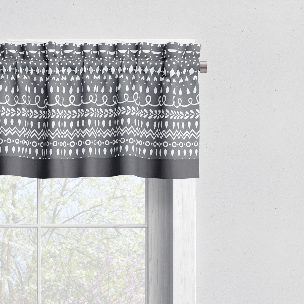 Bacati - Owls in the Woods Beige/Grey Window Curtain Panel/Valance - Bacati - Window Treatments - Bacati