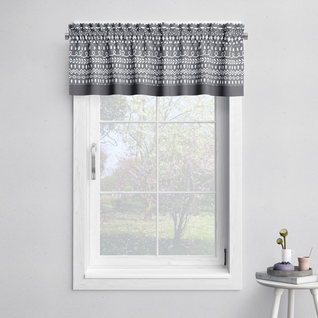 Bacati - Owls in the Woods Beige/Grey Window Curtain Panel/Valance - Bacati - Window Treatments - Bacati